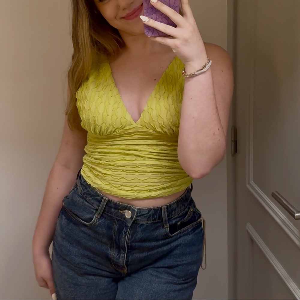 Lime Green Textured Top